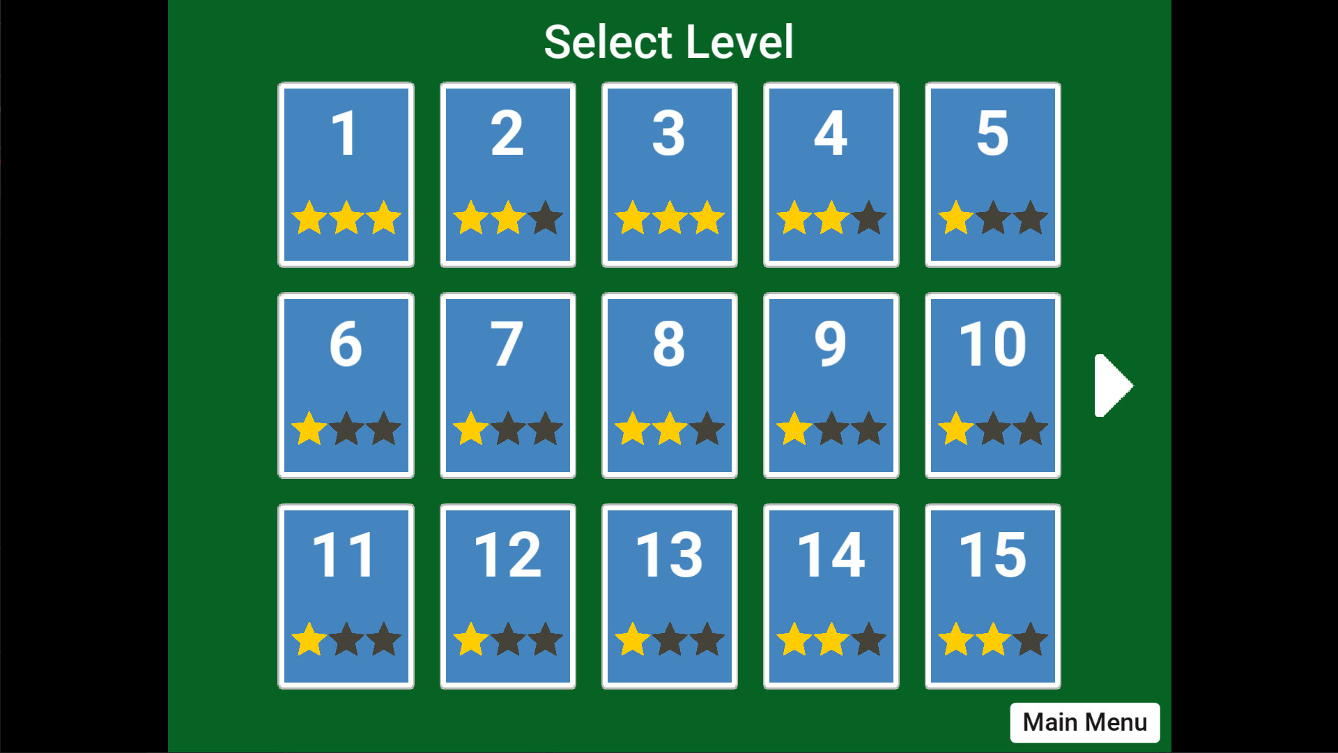 Screenshot of Golf Solitaire Simple - Level Select